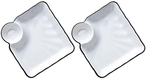 Placas de hemotão com pires de imersão: 2pcs Sushi Placa serve bandeja de bolas de bolas de bolas de bolas de bolas