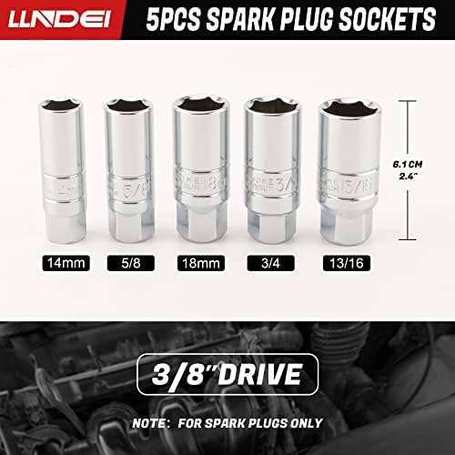 Llndei 48 pcs 3/8 Conjunto de soquete de impacto da unidade e 7 pcs de 3/8 de polegada Scaket Socket Socket Set.