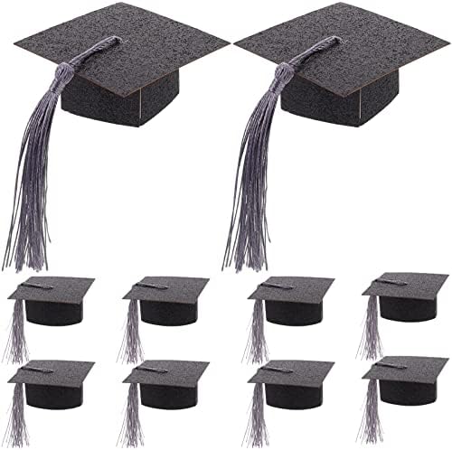 AMOSFUN 10PCS Mini Capas de graduação Capfe Capas de doutorado Tampa de copo de goblete de vinho