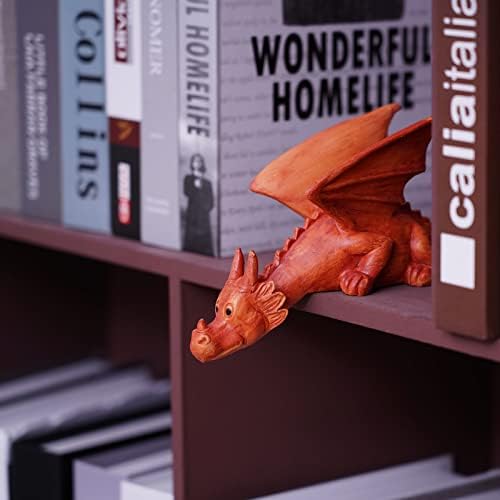 Luolao Small Dragon Fatuetas Decor, estátuas de dragão fofas para estante e mesa, presentes únicos para decoração para casa