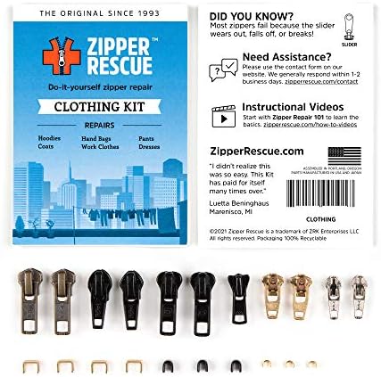 Kits de reparo de zíper com zíper resgate - o kit original de reparo do zíper, feito na América desde 1993