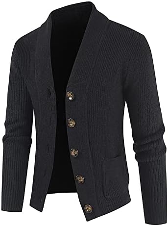 Sweter masculino etono e inverno Moda de moda solta cardigã quente camisola de lapela de malha de maconha suéter