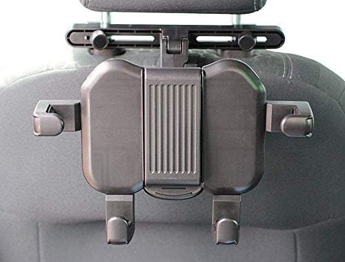 A apoio de cabeça portátil da Navitech no carro compatível com o comprimido Lectro de 10