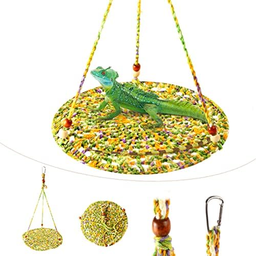 Réptil Hammock Swing Hanging Bed, Brinquedo fofo de lagarto, cama de lagarto de algodão, cama de verão de répteis para dragão barbudo