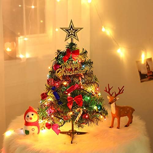 Árvore de Natal de Swanos Conjunto com Tabela de Decoração de Natal leves Mini pequenos ornamentos de árvores de Natal