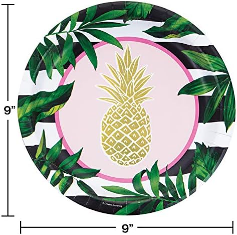 Placa de festas de abacaxi dourada de conversão criativa, 0,5x10.25x10.25in, multicolor