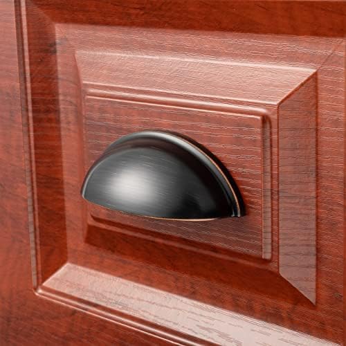 KooFizo Bin Cup Drawer Pull - Petróidões de bronzeado de bronze, 76 mm / 3 polegadas de parafuso espaçamento para armário de cozinha,