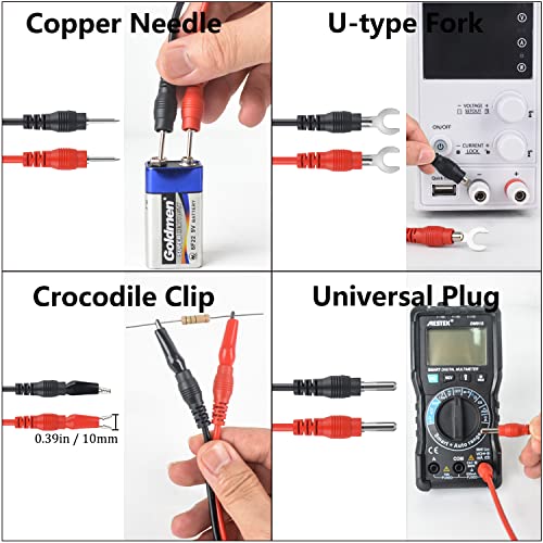 Kit de leads de teste de 16 em 1 premium para o cabo multímetro e fios de jumper com clipes de jacarés substituíveis, sonda