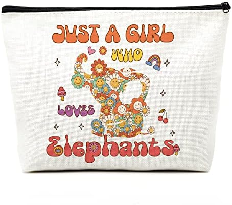 Presentes engraçados para elefantes para mulheres Bolsa de maquiagem Hippie Gifts Viagem Bolsa de higiene pessoal Retro Flor Boho