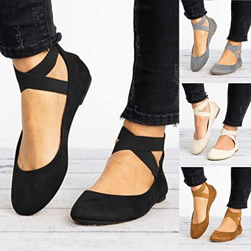 Sandálias para mulheres casuais, clássica feminina tornozelo de tornozelo pontão pontado de tolo casual slip-on conforty