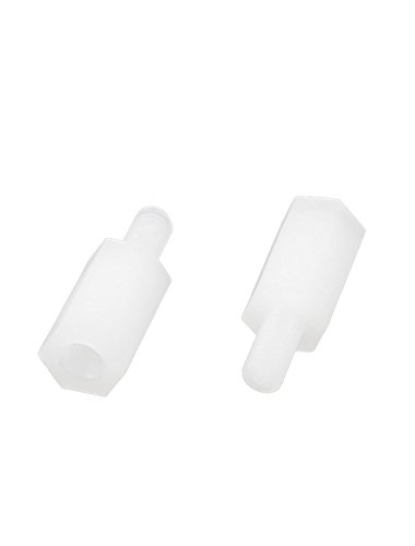 UXCELL M3 10+6MM MASCO MASCO FECIMENTO NYLON HEX STAPEFF SPACER SPACER BRANCO 50pcs