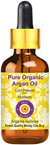 Deve Herbes Pure Organic Argan Oil com gotas de gotas de vidro de grau terapêutico natural prensado a frio 5ml