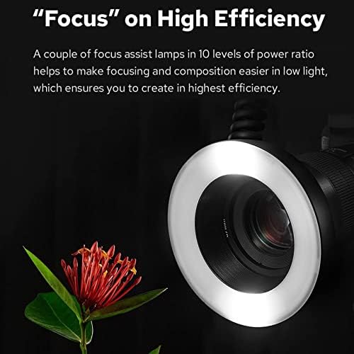 Godox MF-R76 LED Micro Ring Flash com 2600mAh de bateria de íons de lítio e anéis de adaptador de exibição LCD para Canon Sony Nikon