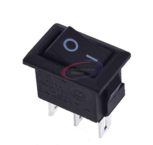 5pcs AC 6A/250V 10A/125V 3 PIN Terminal Snap-in Off Black Boat Switch Rocker