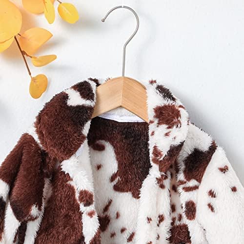 Criança menina menina de lã de lã de lã de lã de leopardo casaco de impressão de leopardo de inverno de inverno
