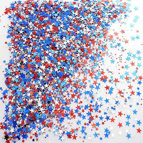 Tuimiyisou vermelho azul branco twinkle confetes tem tema americano presidentes de aniversário festas patrióticas folhas lantejas de
