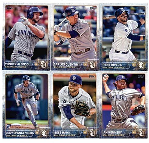 2015 Topps Baseball Cards San Diego Padres Team Set, incluindo Rene Rivera, Carlos Quentin, Ian Kennedy, Yonder Alonso, Jesse Hahn,