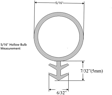 Bubble Kerf Mount Window Weatherstrip Seal 5/16 Bulbo, Kerf rígido aplicado facilmente ao slot