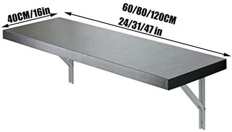 Rxbfd Mesa de folha de parede Rxbfd mesa de parede dobrável, cozinha e mesa de jantar com suportes, 4060cm/4080cm/40120cm/40150cm