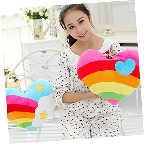 Toyvian 1pc Rainbow Heart Couples travesseiros travesseiros para crianças Almofadas fofas almofadas de casamento travesseiro macio