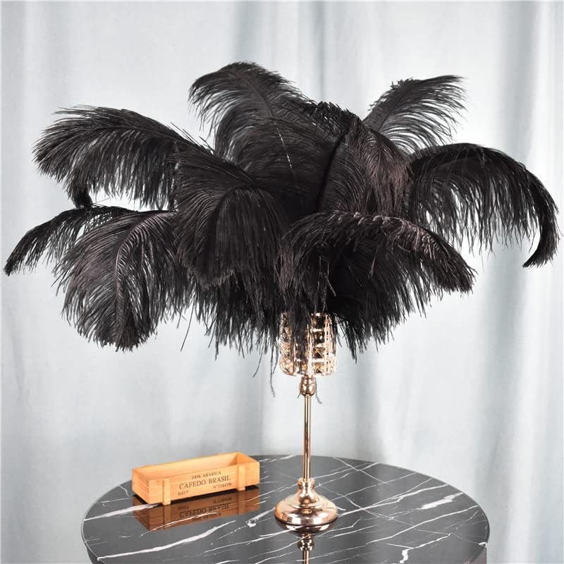 Avestruz de penas pretas Avento grande Feather DIY para cor de decoração