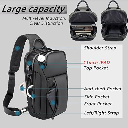 Bolsa de esteira para homens sling mochila anti -roubo bolsas de ombro crossbody pacote de peito de pacote de água daypacks