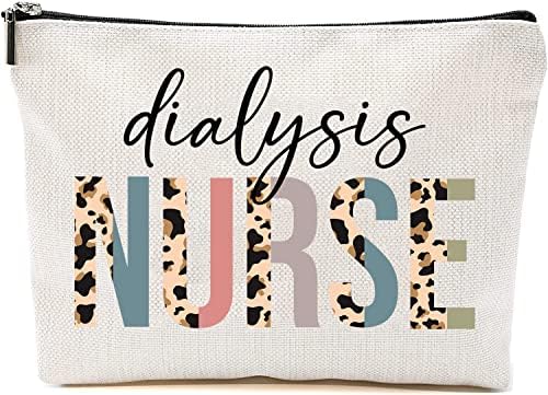 Htdesigns Diálise enfermeira Bolsa de cosméticos - Leopard Diálise Bolsa de maquiagem de enfermagem - Presentes para Diálise Enfermeira