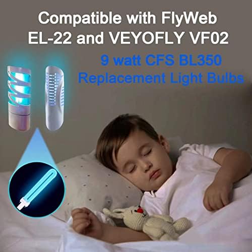 Celiwace UVA Bulbo fluorescente 9W Compatível com El-22 FlyWeb Classic Fly Light GX23 Base 3 pacote