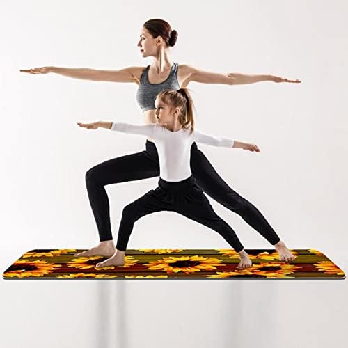 Yoga Mat, tapetes de ioga para treino doméstico, tapete de exercícios, tapetes de exercícios, tapete de pilates, girassol