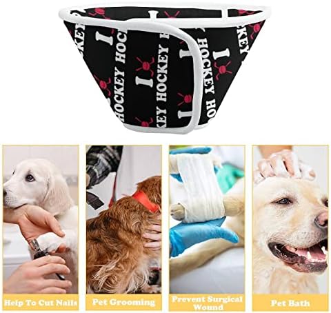 I Heart Hockey Dog Cone Collar Colar de proteção de recuperação de animais de estimação para cães para cães gatos