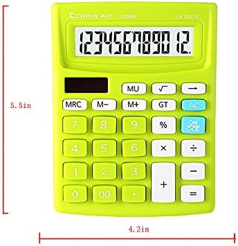 Calculadora eletrônica de desktop com exibição grande de 12 dígitos, solar e botão Bateria padrão de potência dupla padrão