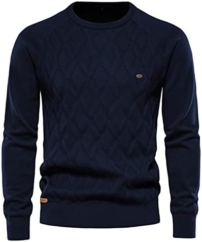 Casaco de inverno para homens, outono e inverno Novo suéter redondo do pescoço de camiseta masculina sólida