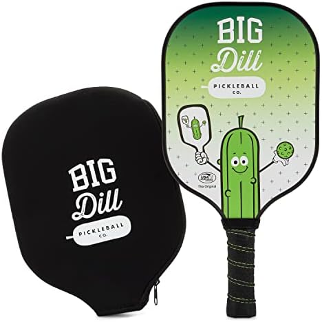 Big Dill Pickleball Co. Pickleball Paddle com capa de neoprene | USA APROVADO DE PICKLEBALL | Escolha raquetes de pickleball