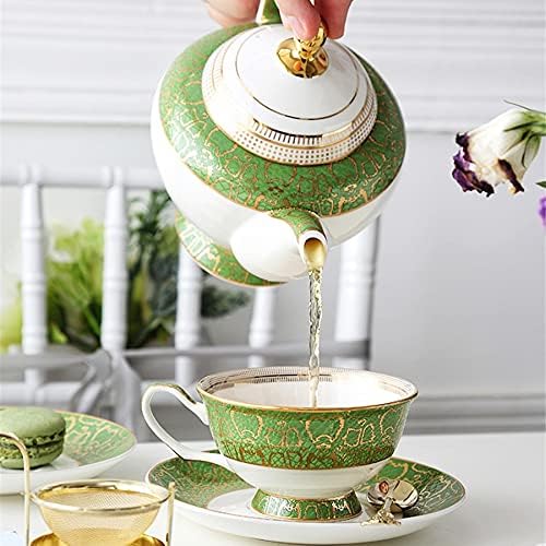 Xwozydr verde cerâmica cafeteira xícara de pires Conjunto de chá da tarde europeu Conjunto de chá de chá de chá de