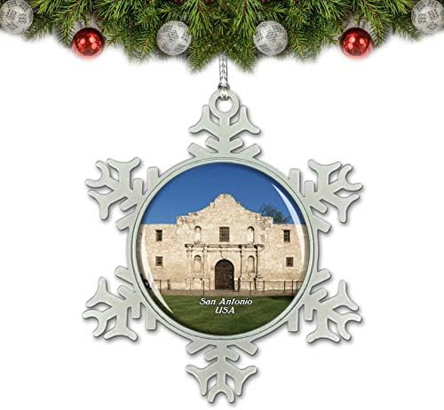 UMSUFA USA America O Alamo San Antonio Christmas Ornament Tree Decoration Crystal Metal Sulir presente