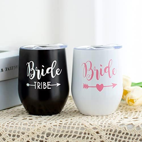 Conjunto de 6 Bride Tribe Tumbler, Bridesmaid Proposta Presentes da Tribo Noiva Torda de vinho de aço inoxidável