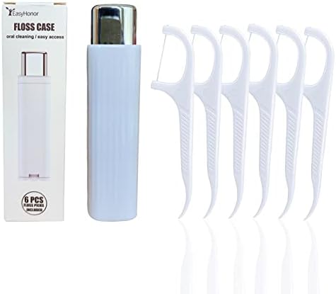 Distribuidor de picadas de fio dental Easyhonor, capa de palhetas com fio dental, com 6 contagens de folhetos dentários,