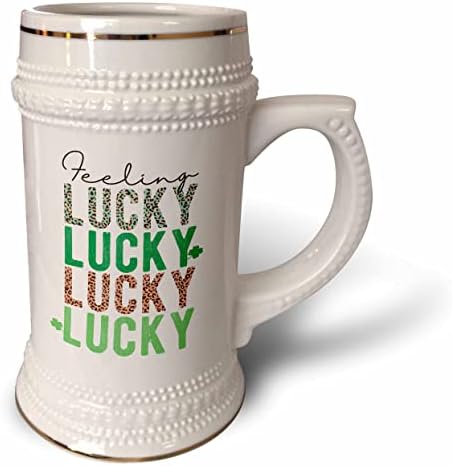 3drose St Patricks Day sentindo -se sortudo Lucky Lucy - 22oz Stein caneca