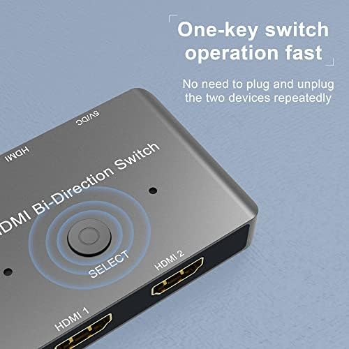 Hezooms HDMI 2.1 Switch Bidirecional 8K HD Splitter 8k@60Hz 4K@120Hz 1in 2 OUT 2in 1 Out High Speed ​​Speed ​​48Gbps Switcher
