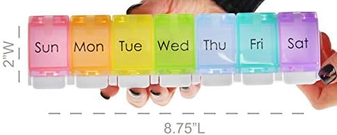 Organizador semanal de comprimidos da Home-X, amigável à artrite, BPA grátis e fácil abertura de compartimentos de botão, design