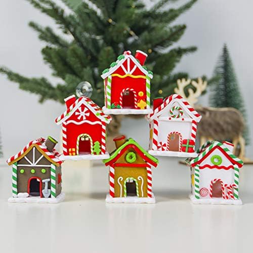 Nolitoy Christmas Mini Village House Polímero Argila Casa Xmas Figura