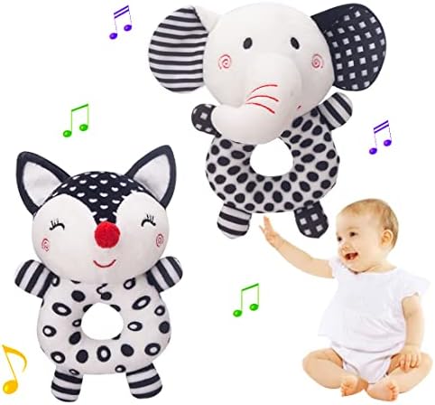 Brinquedos de carrinho de bebê recém -nascidos, pendurando brinquedos para bebês de alto contraste em preto e branco