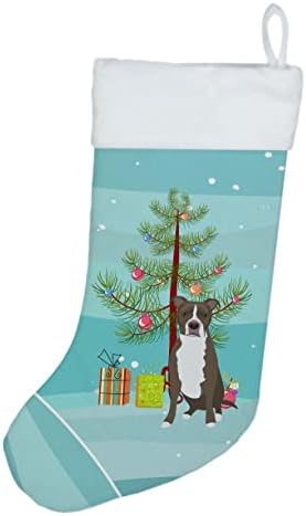 Tesouros de Caroline WDK3106CS Pit Bull Blue 6 Meias de Natal de Natal, lareira pendurando meias de Natal Decoração de festas de