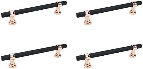 Alça de gaveta crapinha puxar liga de alumínio decorativa moderna ouro rosa e mobiliário preto botão 4 pcs hardware