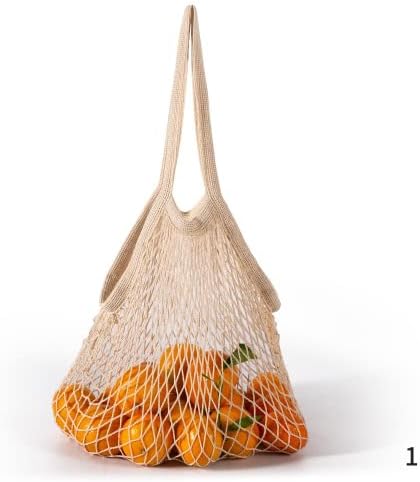 Bolsas de supermercado reutilizáveis ​​portáteis Saco de frutas e vegetais Bolsa de compras de malha de algodão lavável de algodão