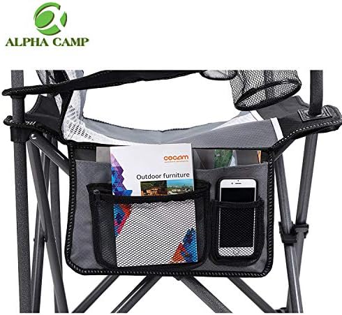 ALPHA CAMP CAMPO DE MESH GOONTESS CAMPING CADEIRA Cadeira dobrável Suporte pesado Suporte de 350 lbs Cadeira de quadro de quadro