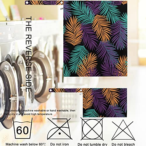 VISESUNNY colorida folha de palmeira tropical 2pcs bolsa molhada com bolsos com zíper lavandenável espaço reutilizável