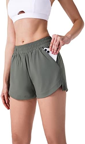 JKBOO Women's Schout Shorts de corrida rápida, shorts de ginástica de ginástica de cintura alta de compressão com bolsos