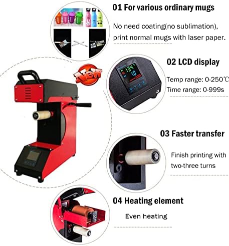 New Heat Press Press Transfer Machine Roller caneca e caneta de calor Máquina de prensa para canecas de plástico canecas