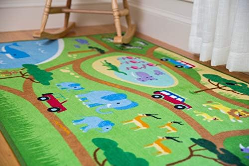 Wildkin Kids Educational Play Rug para meninos e meninas, apresenta backing à prova de derrapagem e bordas sergentes, tocar tapetes